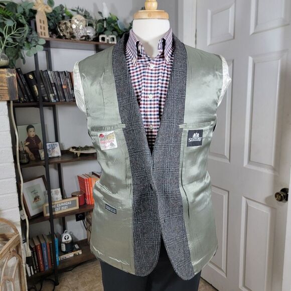VTG Stafford Hampshire Men's Sport Coat Blazer Two Button Plaid Wool Size 41R - Picture 10 of 12